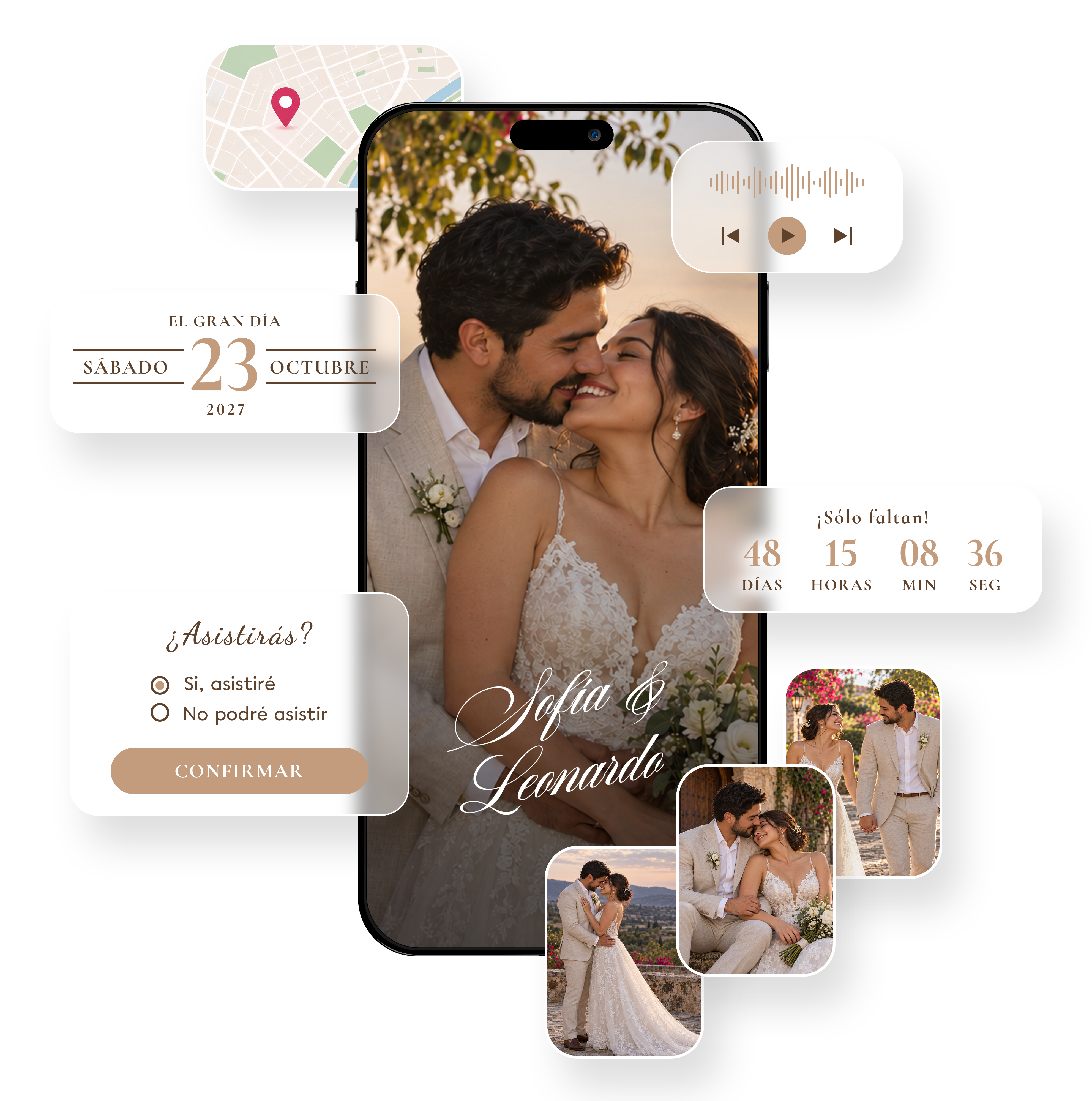 Invitación digital en un celular